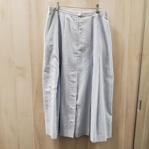 VTG JOHN MEYER Searsucker Pinstripe Skirt Buttons